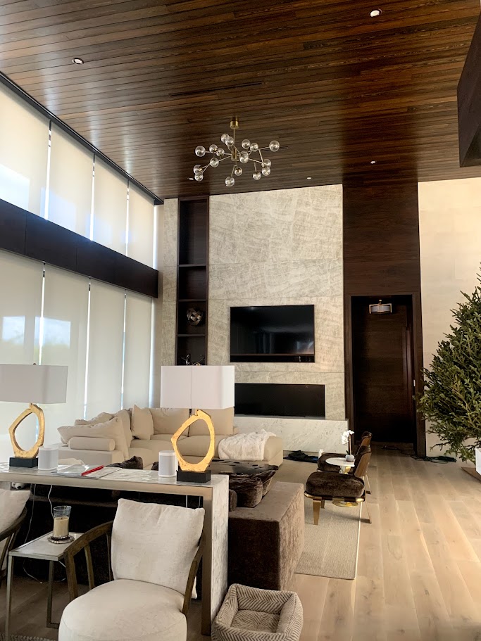 Modern fireplace feature wall remodel in Bradenton FL